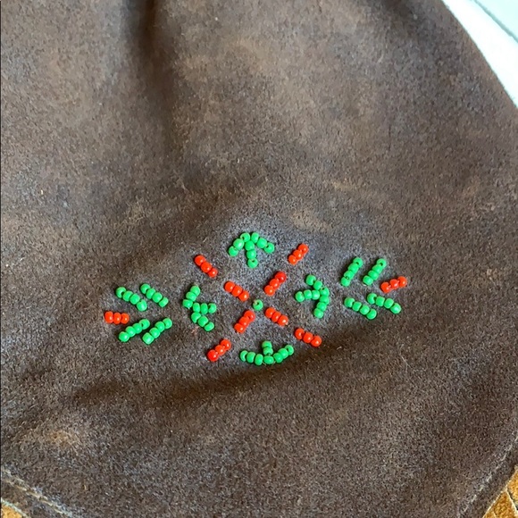 Handmade and Beaded Fringed Pouch - Picture 2 of 7